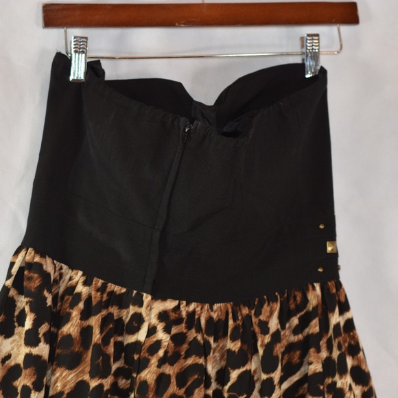 Animal Print Leopard Strapless Mini Dress SZ 11/12 Sele - Picture 10 of 11
